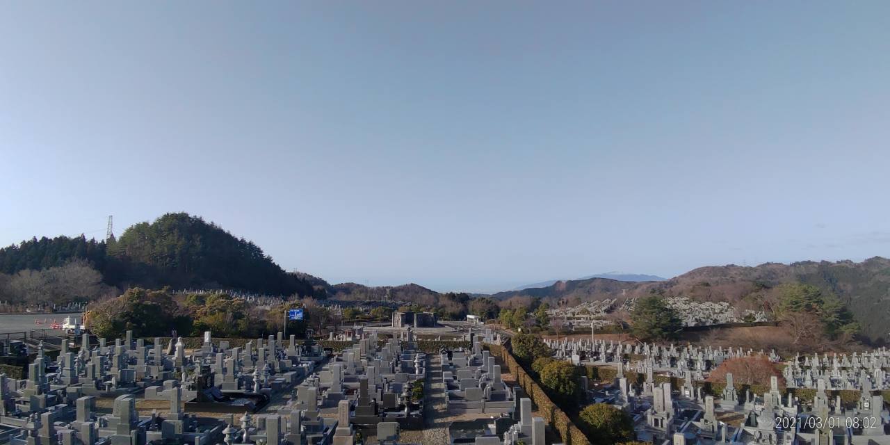 11区7番墓所から園内（南西）風景