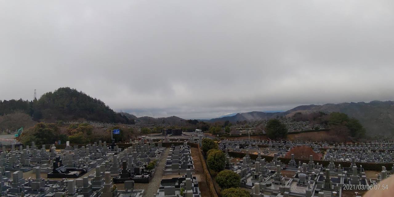 11区7番墓所から園内（南西）風景