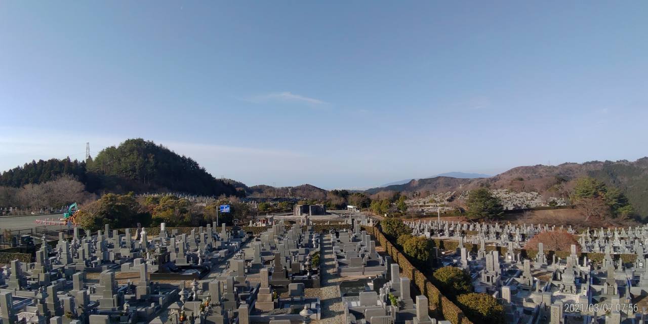 11区7番墓所から園内（南西）風景