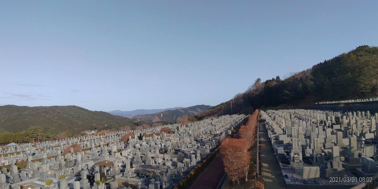 11区7番墓所から園内（北）風景