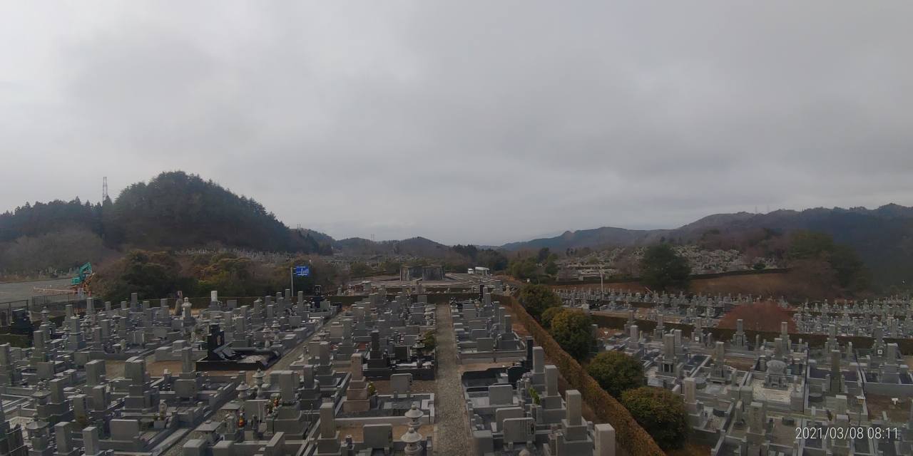 11区7番墓所から園内（南西）風景