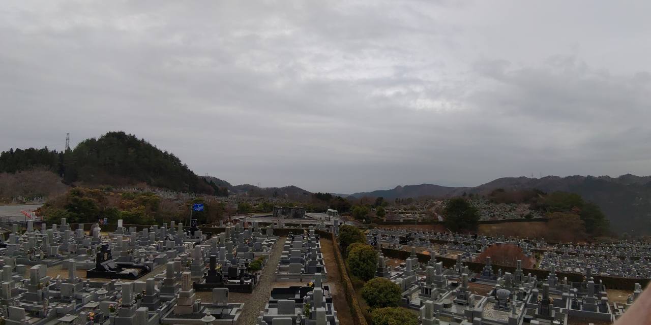 11区7番墓所から園内（南西）風景