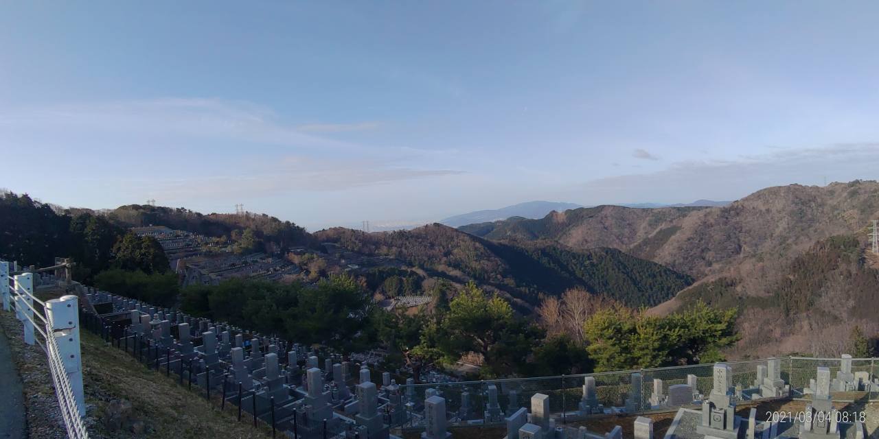 8区4/5番墓所枝道から園内（南西）風景