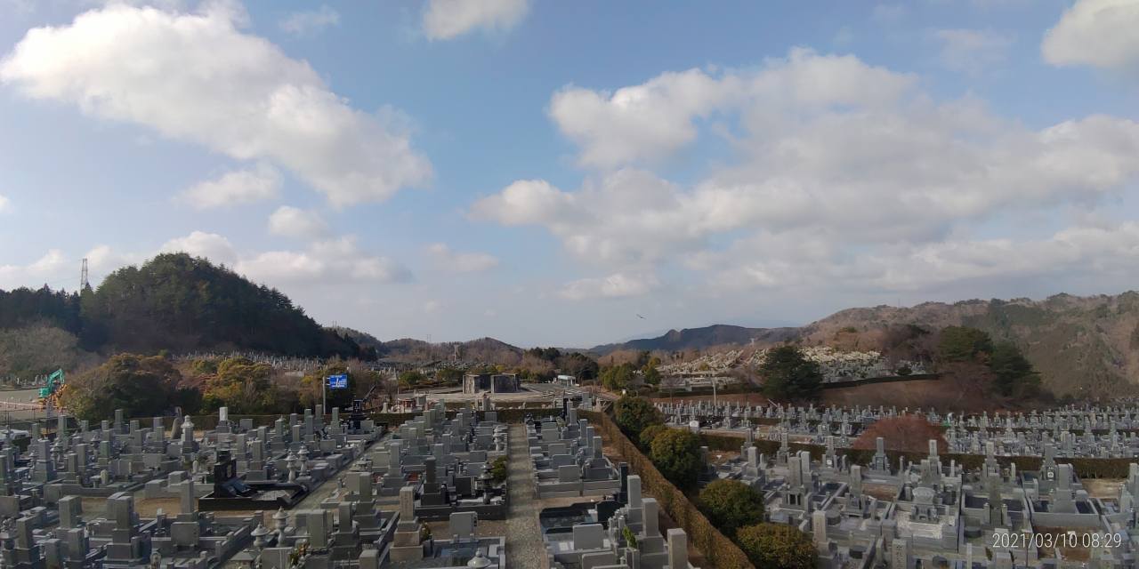 11区7番墓所から園内（南西）風景