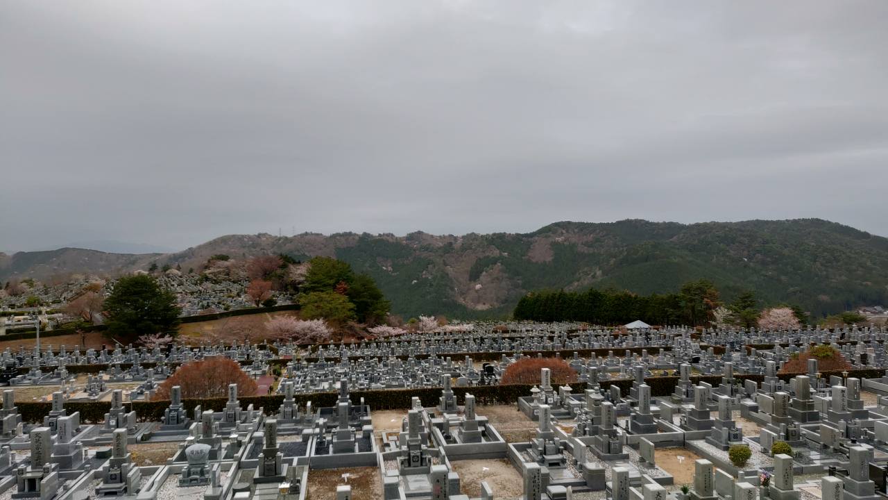 11区7番墓所から園内（西）風景