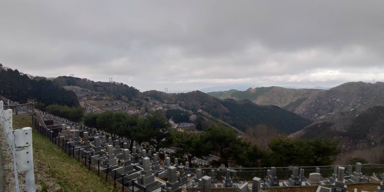 8区4/5番枝道から階段墓域風景