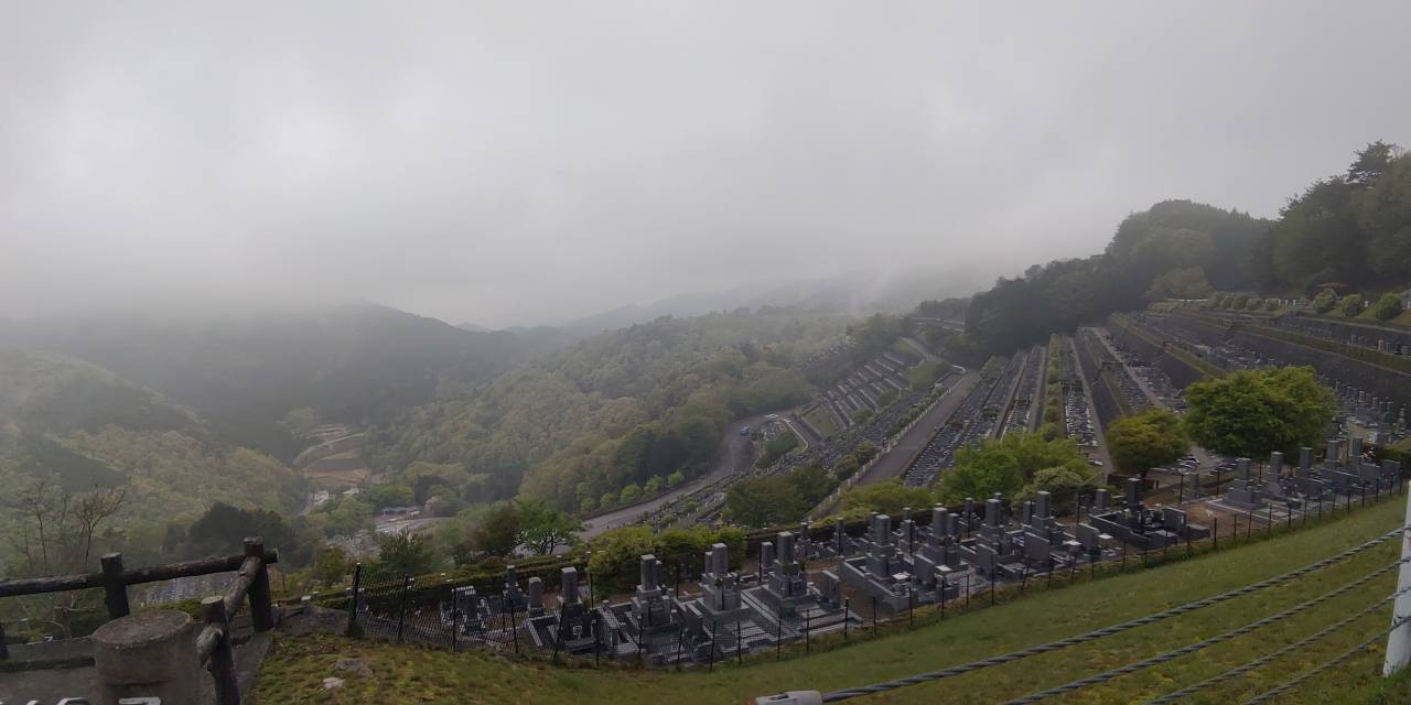 7区3番墓所上段駐車場からの風景