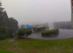 霊園北入口から園内風景　暴風雨