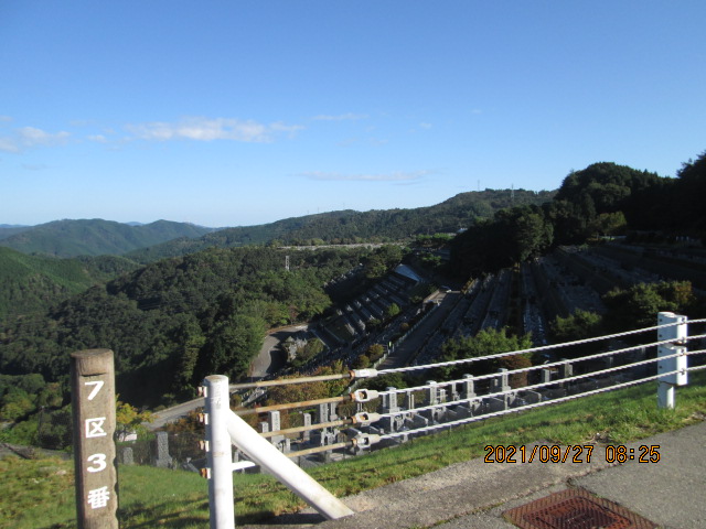 7区3番墓所上段駐車場からの風景