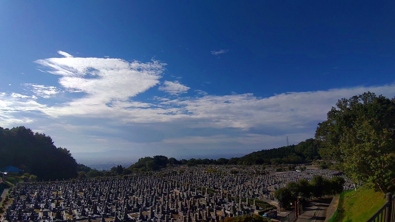 11区1番墓所から園内（南）風景