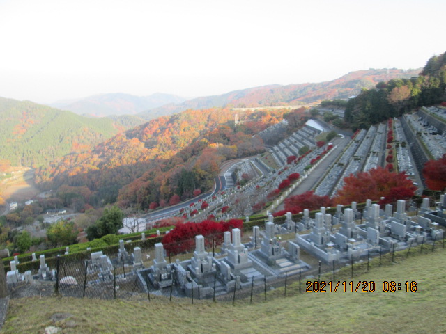 7区3番墓所上段駐車場からの風景