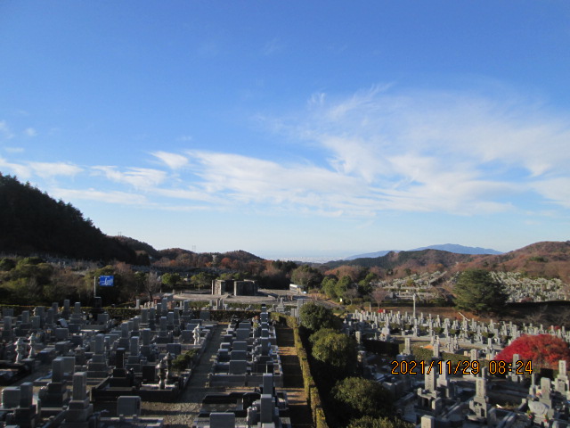 11区7番墓所から（南西向き）風景