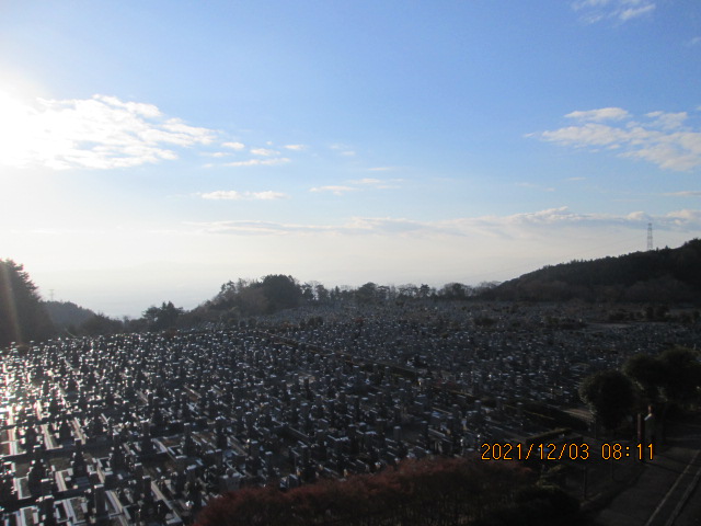 11区1番墓所から園内（南）風景