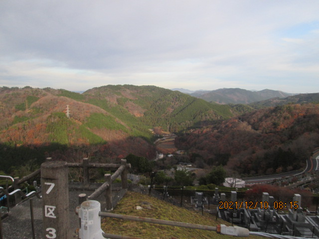 7区3番墓所上段駐車場からの風景