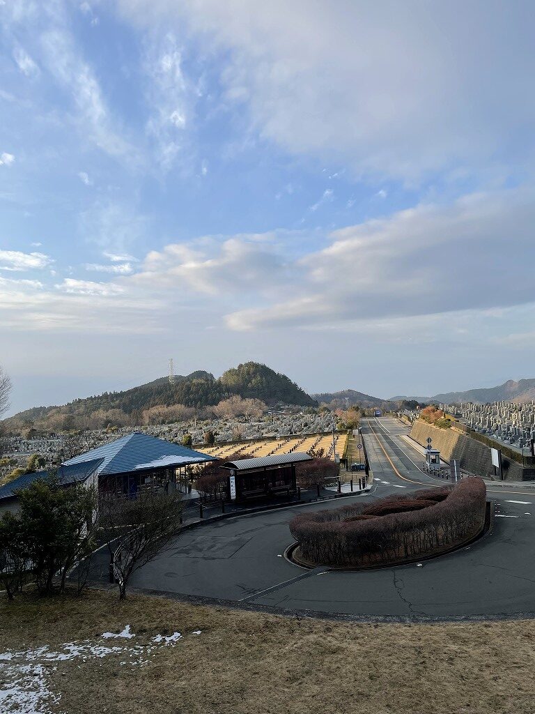 霊園北入り口から風景　気温1度