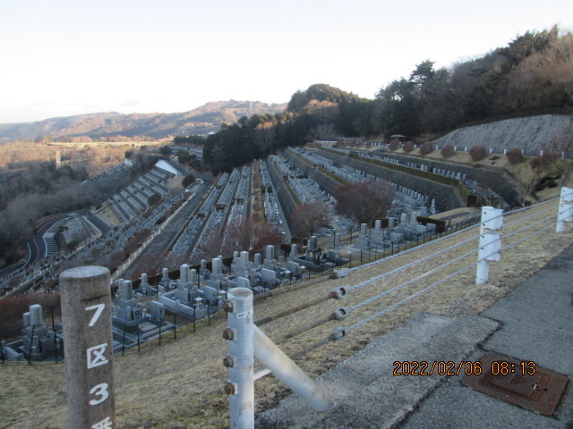 7区3番墓所上段駐車場からの風景