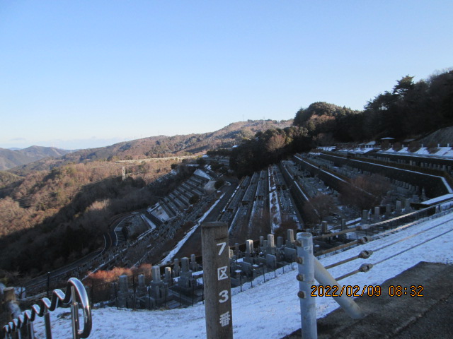 7区3番墓所上段駐車場からの風景