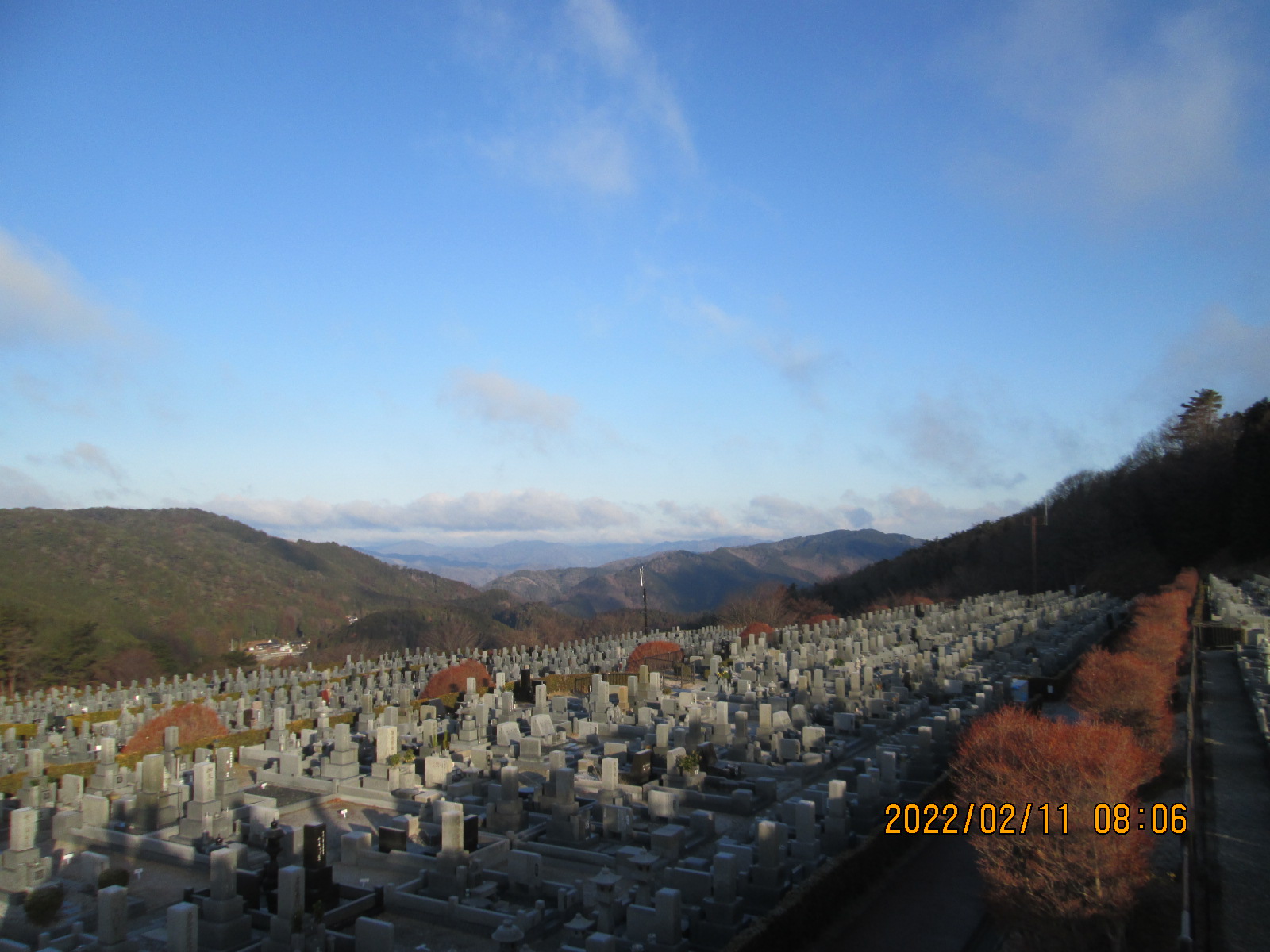 11区7番墓所から（北向き）風景