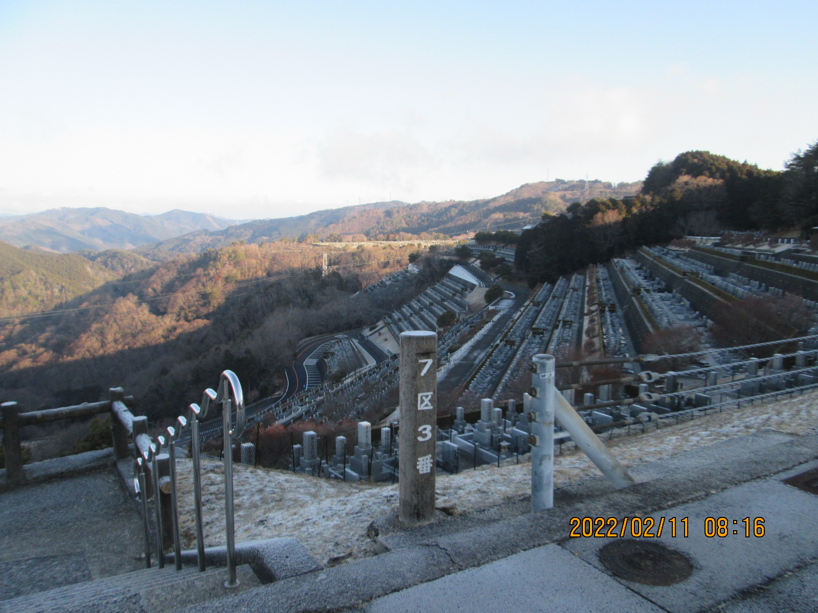 7区3番墓所上段駐車場からの風景