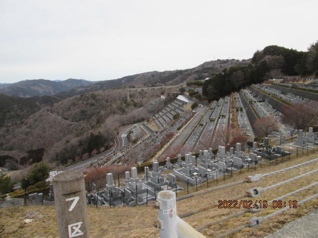 7区3番墓所上段駐車場からの風景