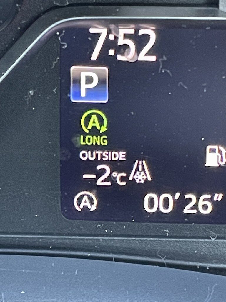 本日外気温　－2度