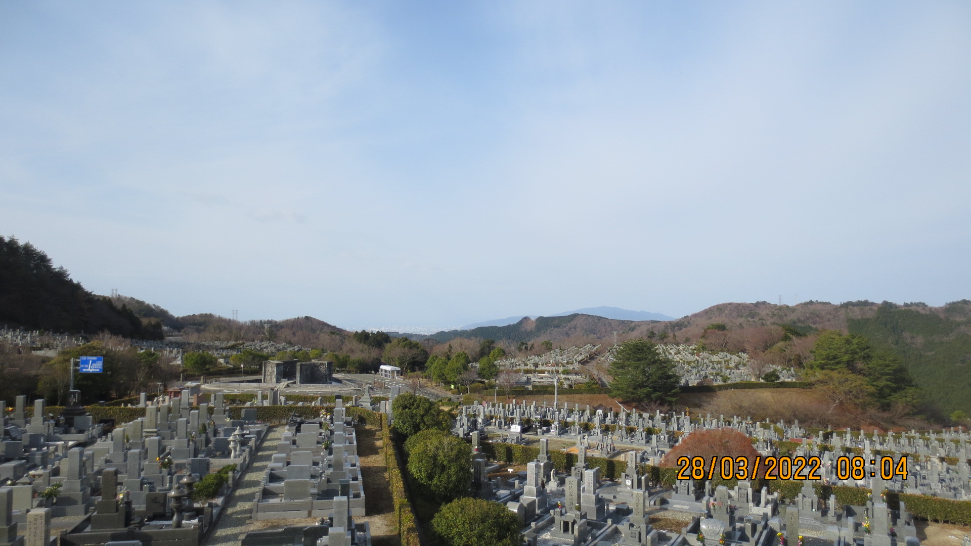 11区7番墓所から園内（南西）風景