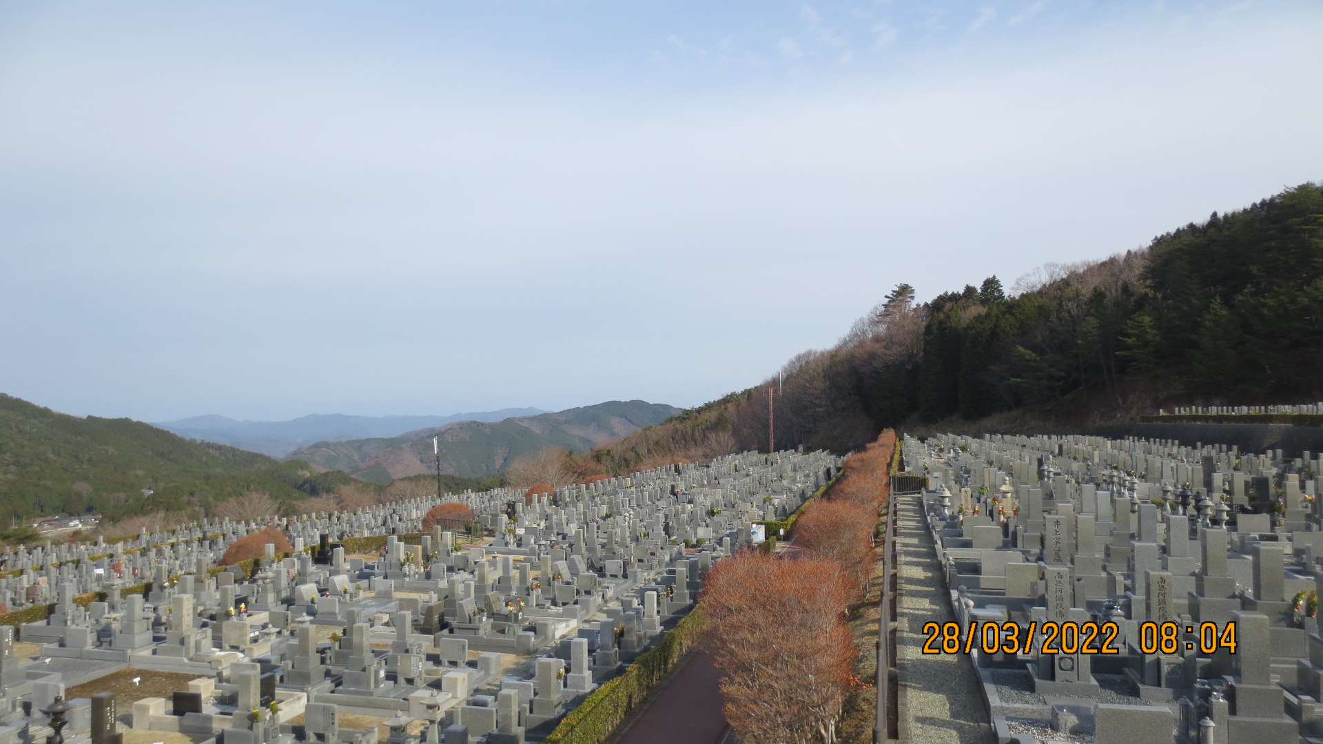 11区7番墓所から園内（北）風景