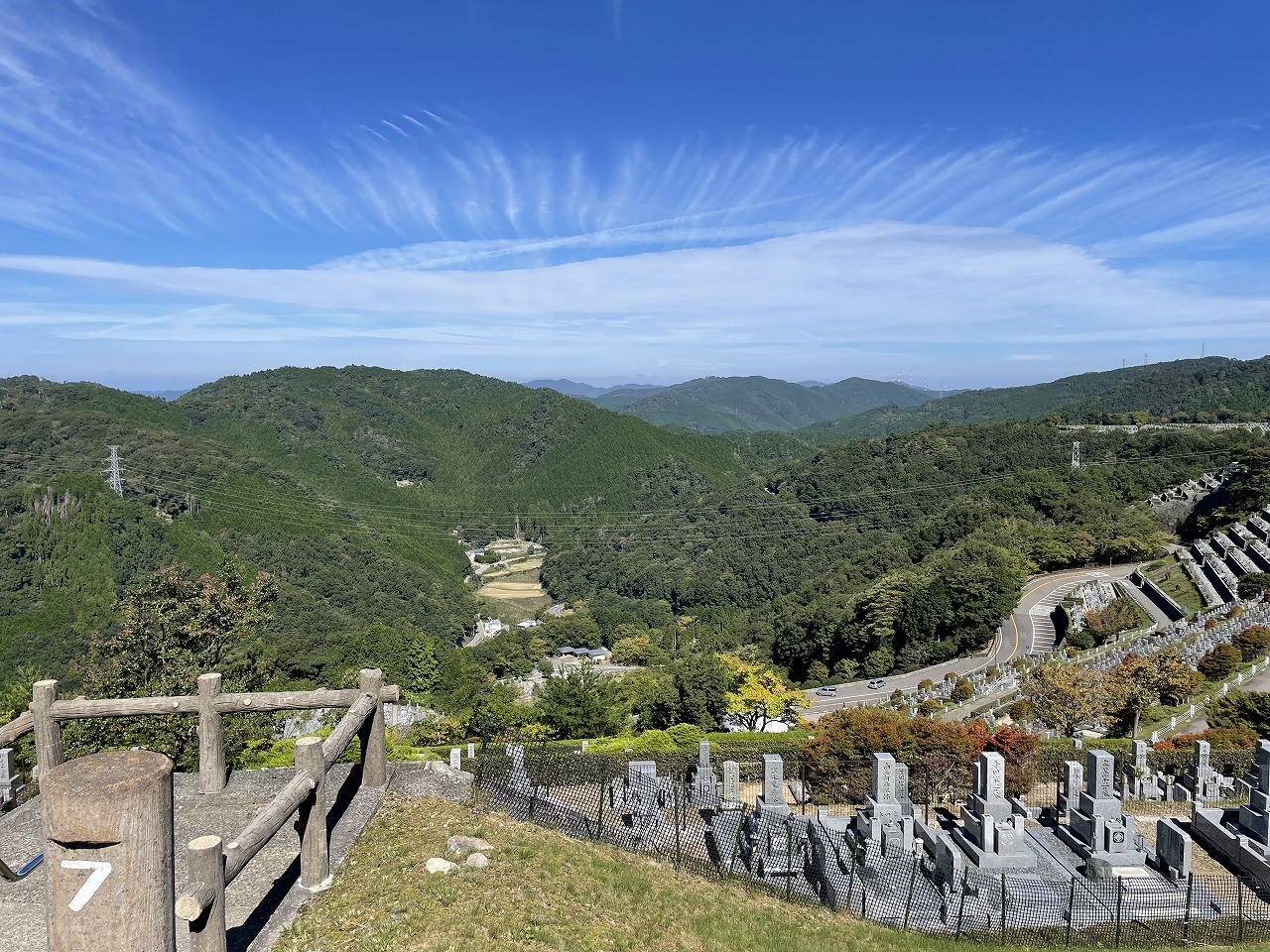 7区3番墓所上段駐車場からの風景