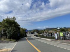 バス通り（南西向）モニュメント方向