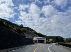 バス通り・7区墓所バス停風景