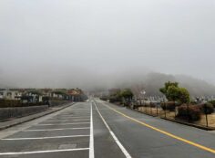 バス通り（北東方向）北口バス停風景