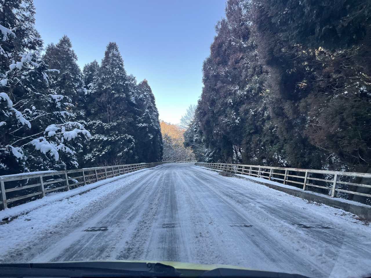 府道4号線・箕面トンネル手前橋凍結