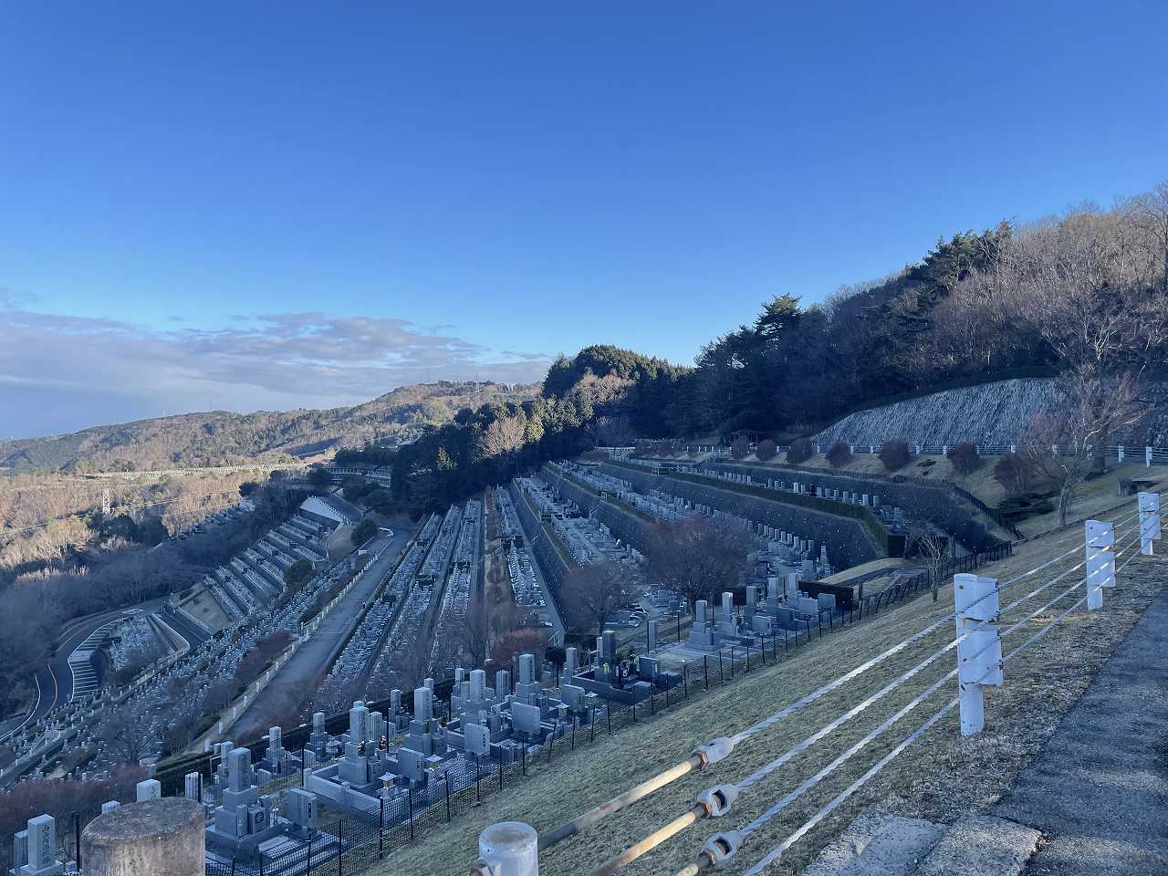 7区3番墓所上段駐車場からの風景