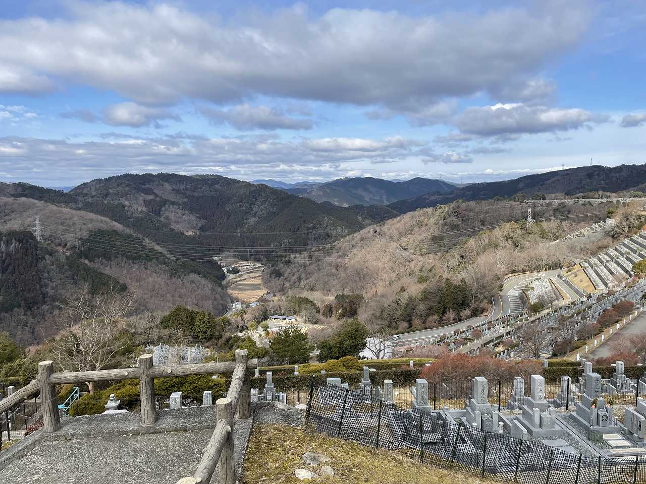 7区3番墓所上段駐車場からの風景