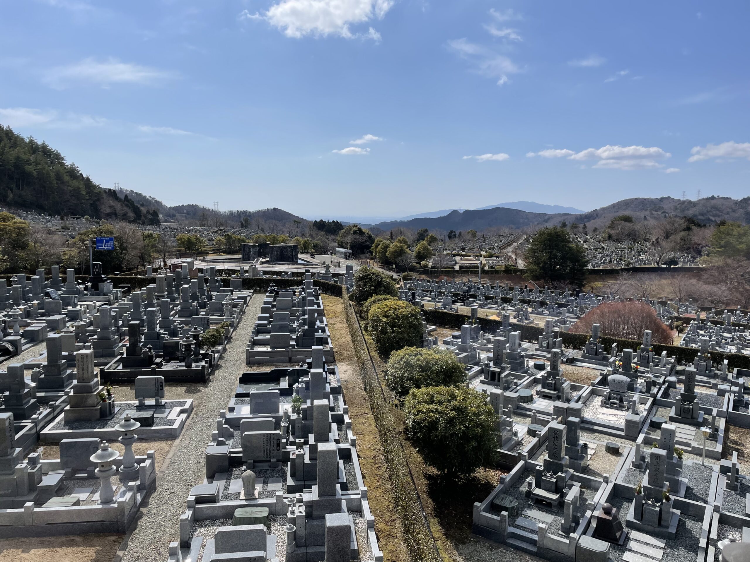 11区7番墓所から（南西向き）風景