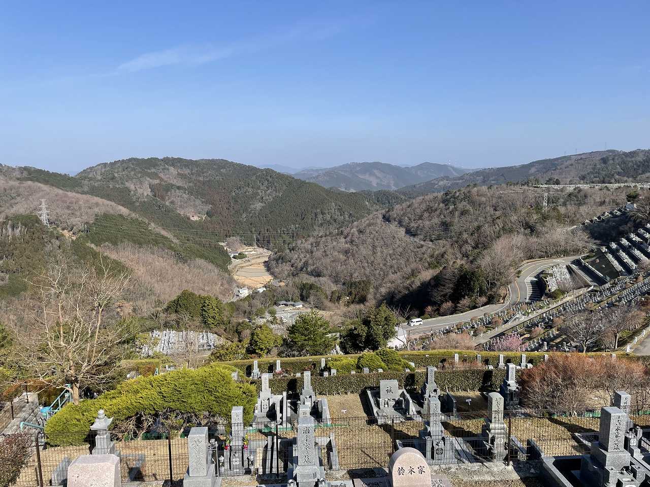 7区3番墓所上段駐車場からの風景