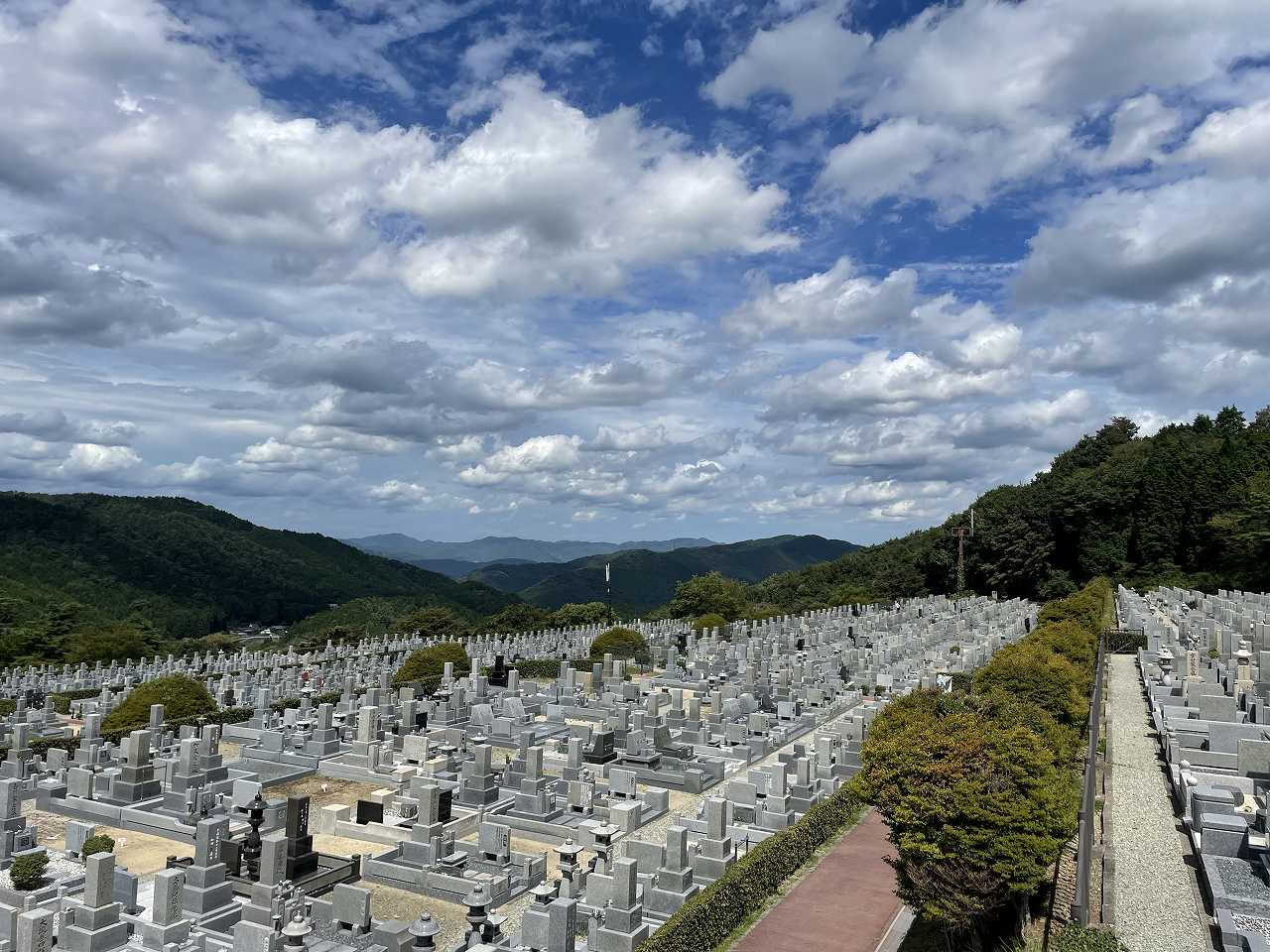 11区7番墓所から（北向き）風景