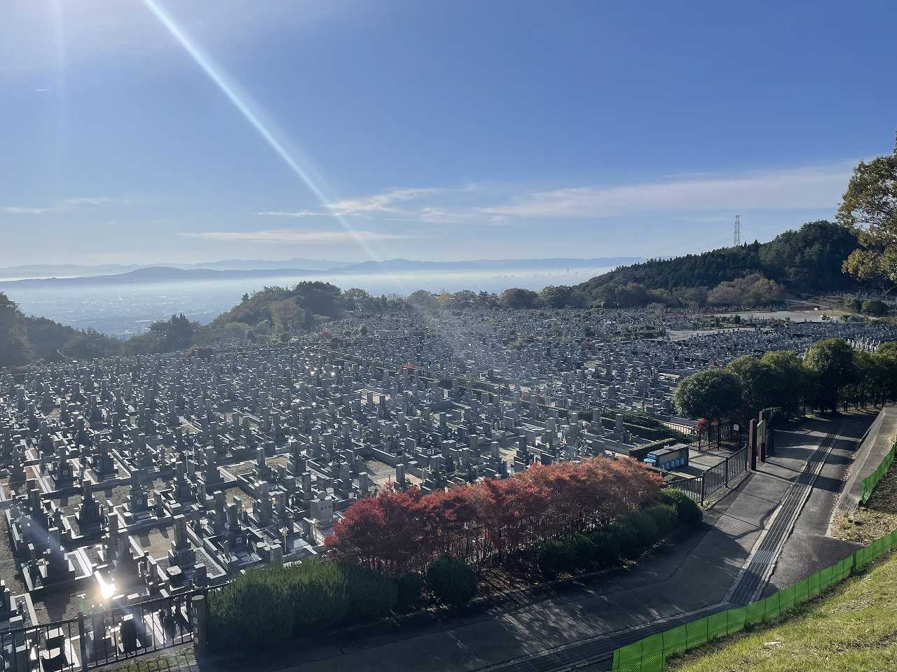 11区1番墓所から園内（南）風景