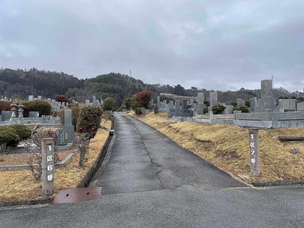 1区6-7番墓所枝道（東向）風景