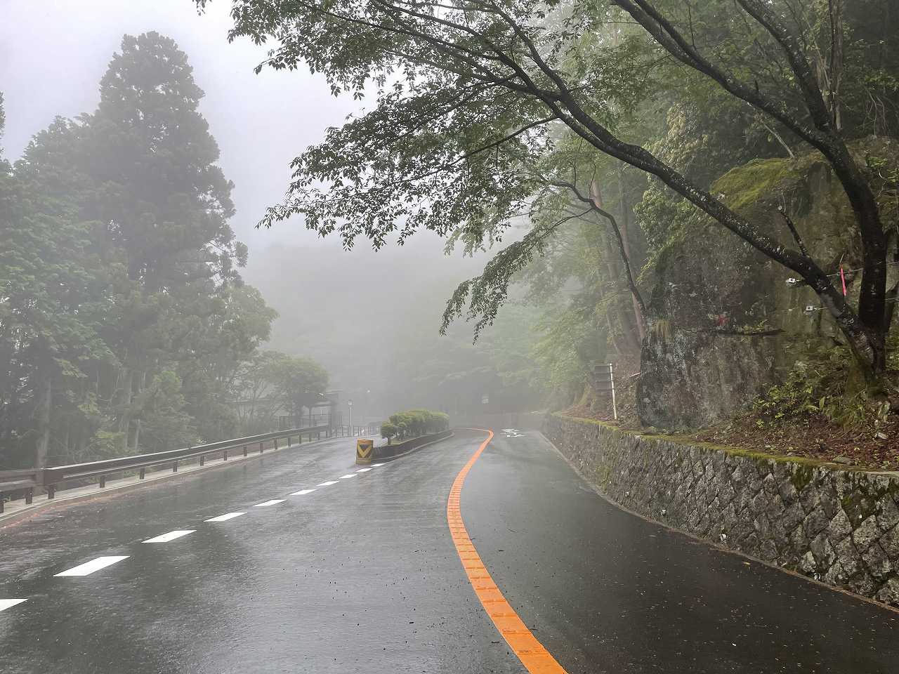 バス通り・10区バス停付近（濃霧）