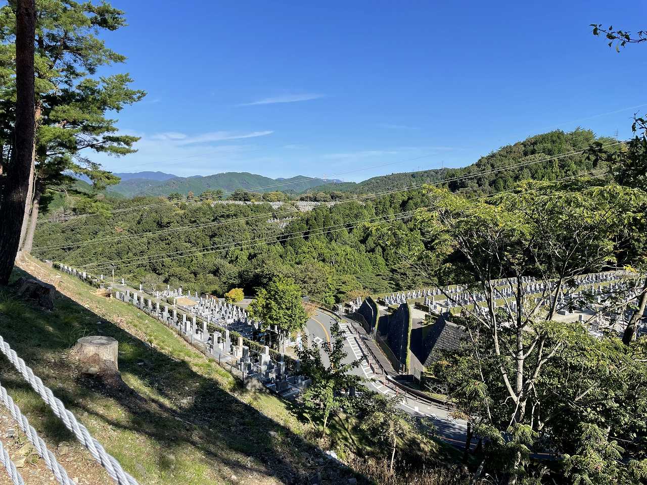 階段墓所・8区5番枝道からの風景