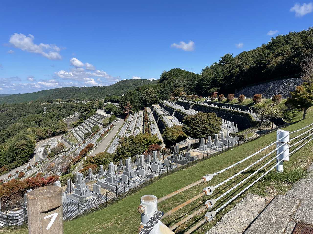 7区3番墓所上段駐車場からの風景①